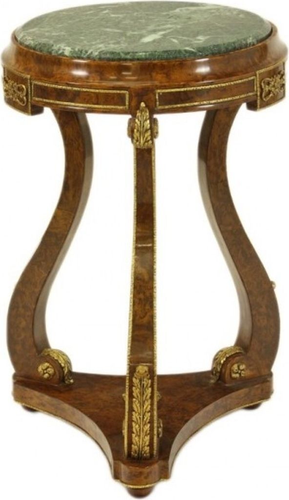 Casa Padrino Barock Beistelltisch Mahagoni / Bronze H70 x 45cm - Ludwig XVI Antik Stil Tisch - Möbel