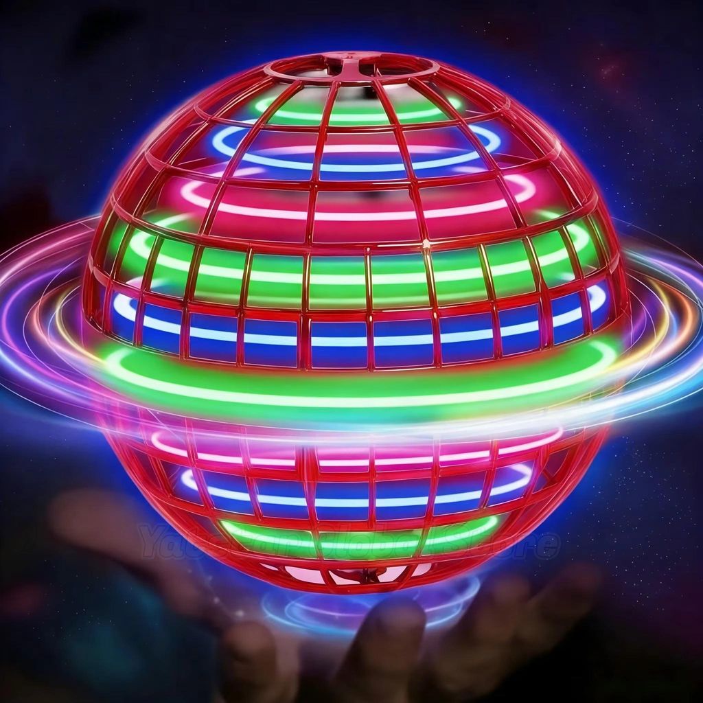Roter Flying Spinner Ball mit LED, handgesteuerter Schwebe Produktbild 