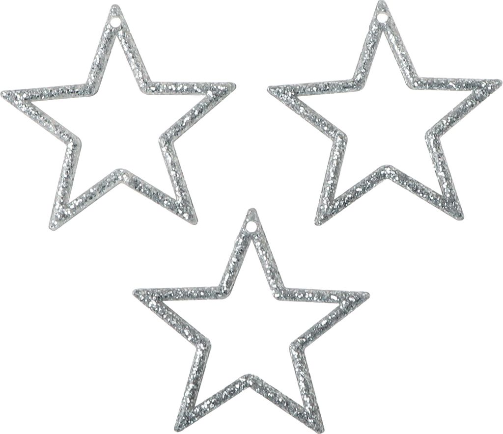 Glitzernde Weihnachtssterne Silber 4,5cm 120er Set - Festliche Tischdeko & Geschenkdekoration, 120 Stück