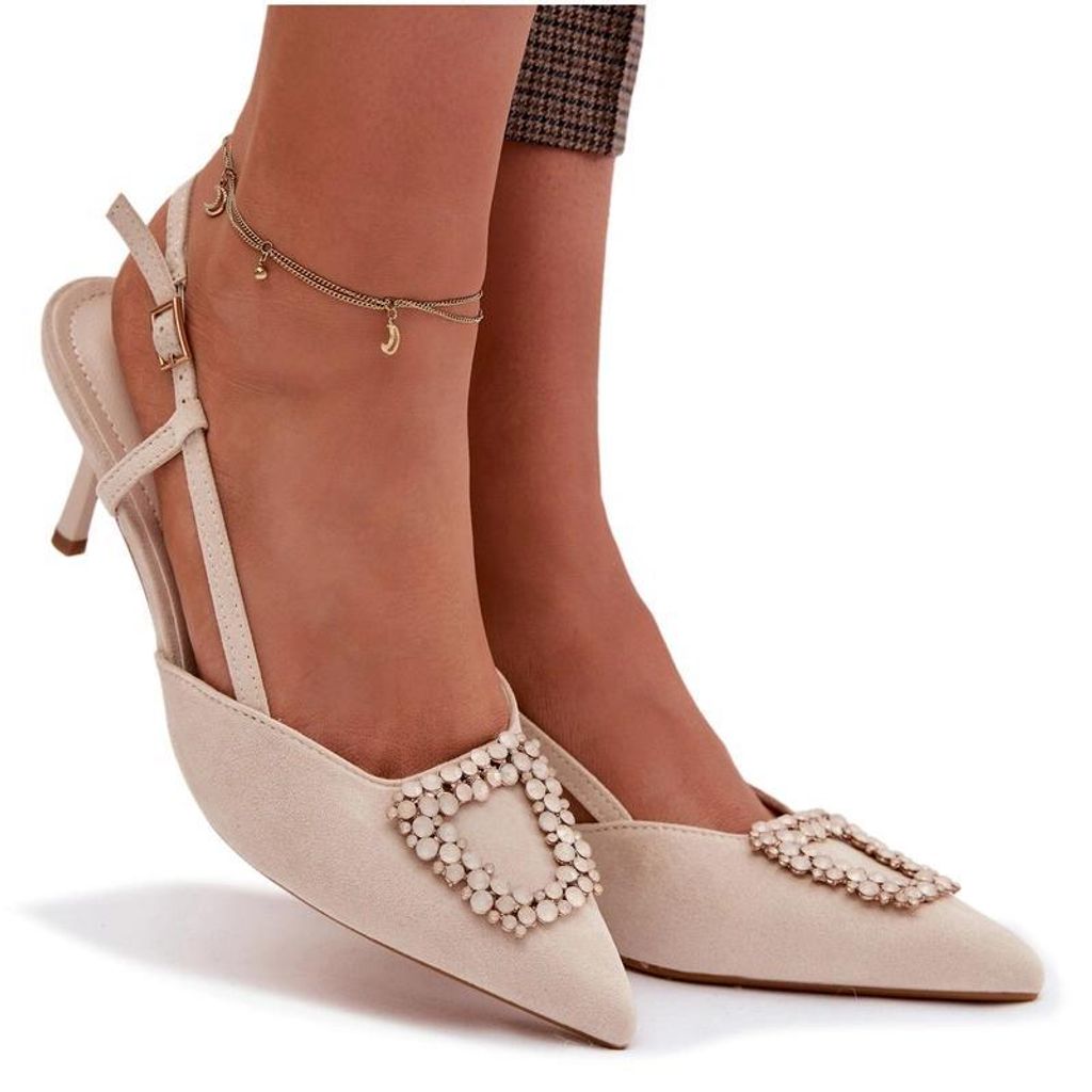 Damental Sandalen mit Absatz mit Verzierung Hellbeige Ismeria 41