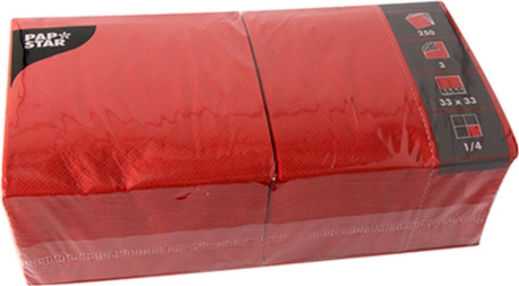 Papstar 12483, Červená, Hodvábny papier, Jednofarebné, 46,5 Obrázok produktu 