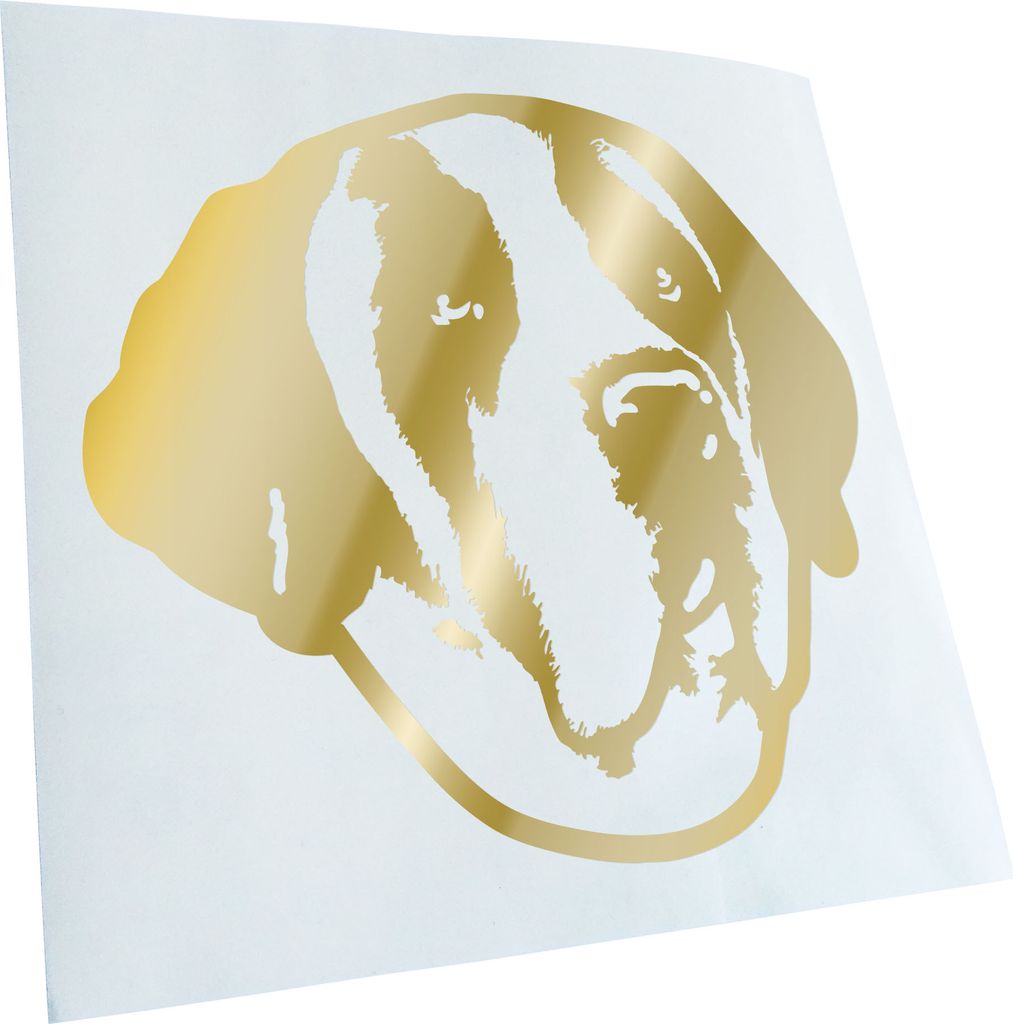 Kiwistar - Autoaufkleber - Saint Bernard Hund - Goldchrom - 60x55cm - Aufkleber für Auto, Laptop, Fahrrad, LKW, Motorrad mehrfarbig JDM Decal Racing