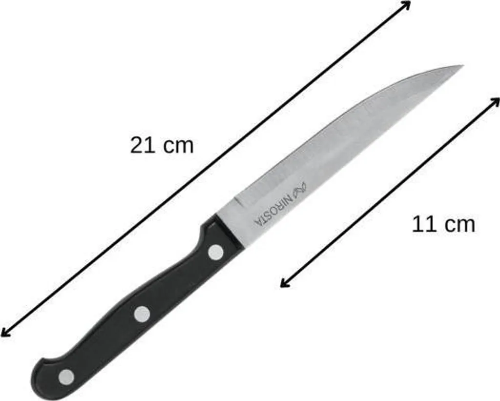 Set di coltelli da bistecca, acciaio inossidabile, 4 pezzi, 21 cm, lama in acciaio inossidabile, manico in POM - 3