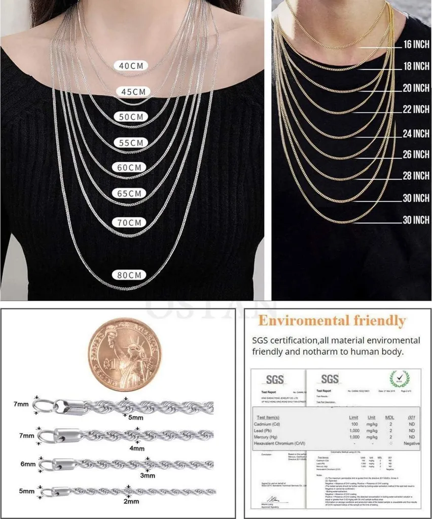 Collier acier argent brillant 5mm large résistant à l'eau de 80cm long