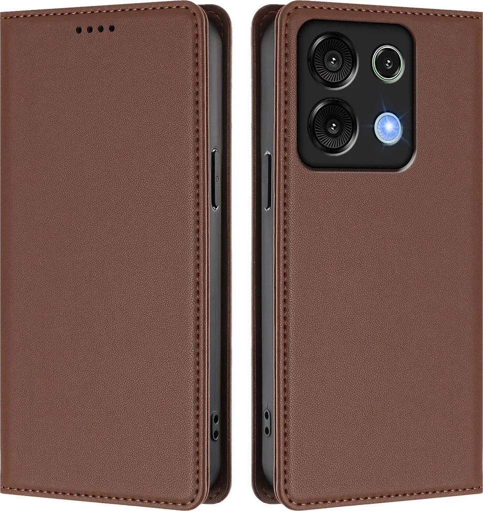 Custodia in pelle per Umidigi G9 5G, custodia magnetica in Finto cuoio con supporto Marrone