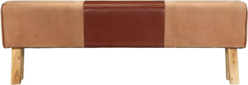 Banc robuste 160cm bois et cuir pour remplacer vos chaises fragiles