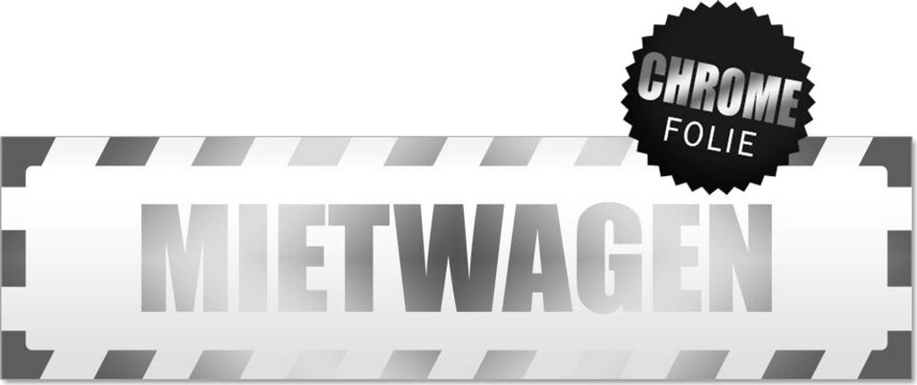 Mietwagen gestreift Magnetschild Schild magnetisch