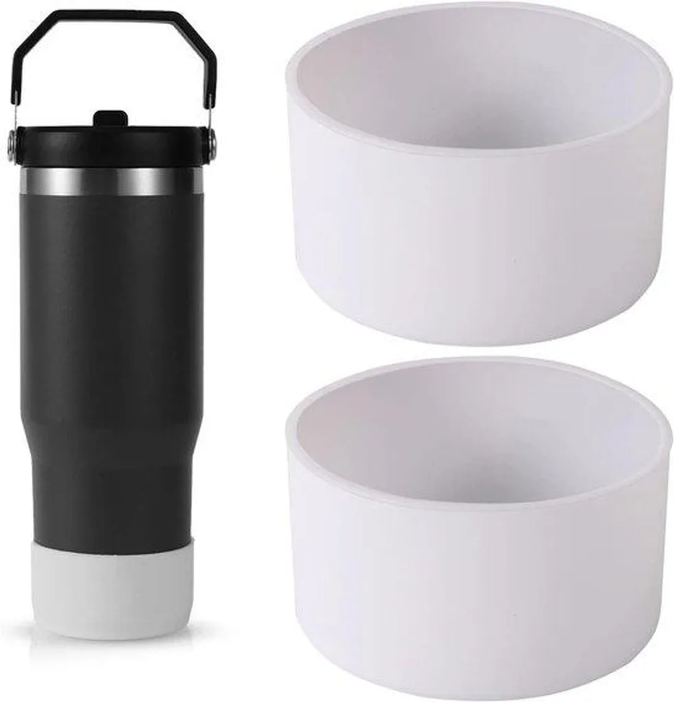 Patin de protection pour gourde blanche en silicone - Usage sport et bureau