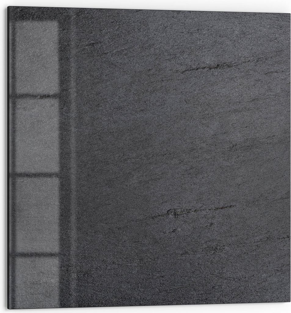 DEQORI Küchenrückwand Glas 60x60 cm 'Schiefertafel Stein-Optik' Spritzschutz Bad Rückwand