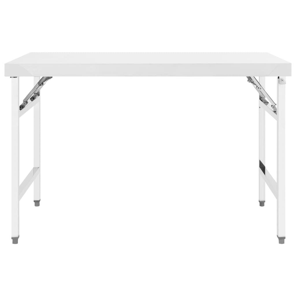 vidaXL Blat kuchenny składany 120x60x80 cm stal nierdzewna Zdjęcie produktu 