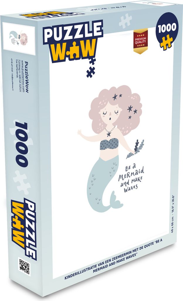 MuchoWow Puzzle 1000 Teile Meerjungfrau - Zitat - Kinder - Rosa - Mädchen - Baby - Spielzeug - Alt und Jung - Spiele - Puzzeln