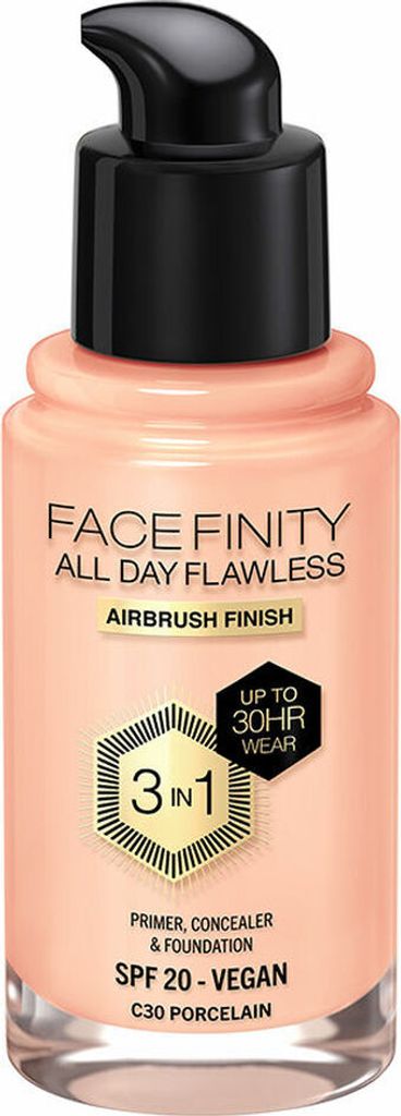 Max Factor Facefinity All Day Flawless 3 In 1 Foundation C30-Porcelain 30ml