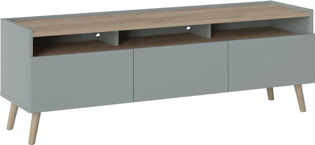 Meuble RTV Skandi avec tiroirs et niches - Banc TV scandinave salon