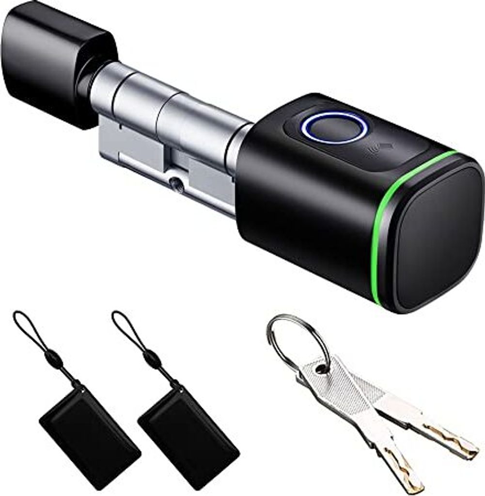 TT Lock Ble Smart Door Euro Zylinderschloss, elektronischer Fingerabdruck -IC -Kartenschlüssel, Release (schwarz, 50/50 100 mm)