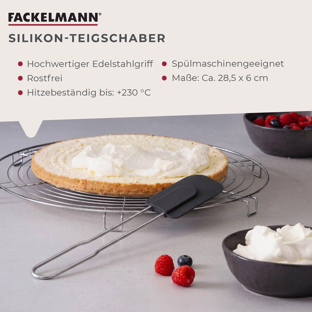 Fackelmann Teigschaber, Teigspachtel aus Silikon, Produktbild 