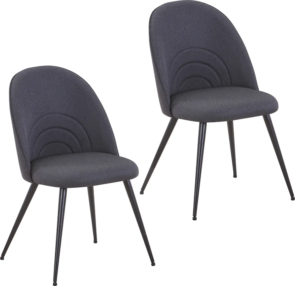 Chaises de Cuisine Rembourrées SVITA ANITA avec Pieds Métalliques Noirs x2