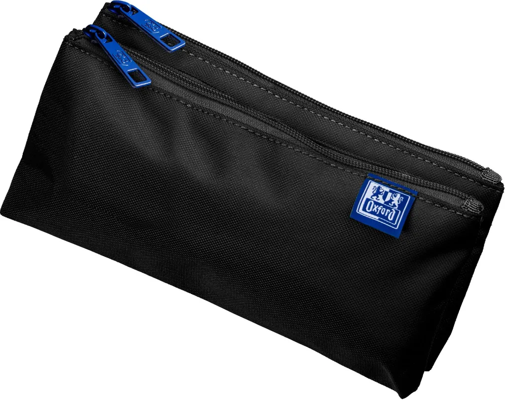 Trousse Scolaire Double Compartiment Oxford Sloppy Noire 22 cm