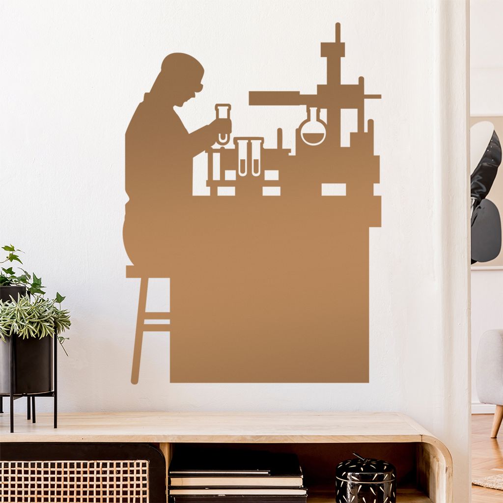 Laborant Labor Figur Wandtattoo Wandaufkleber Wall Sticker - Dekoration, Küche, Wohnzimmer, Schlafzimmer, Badezimmer