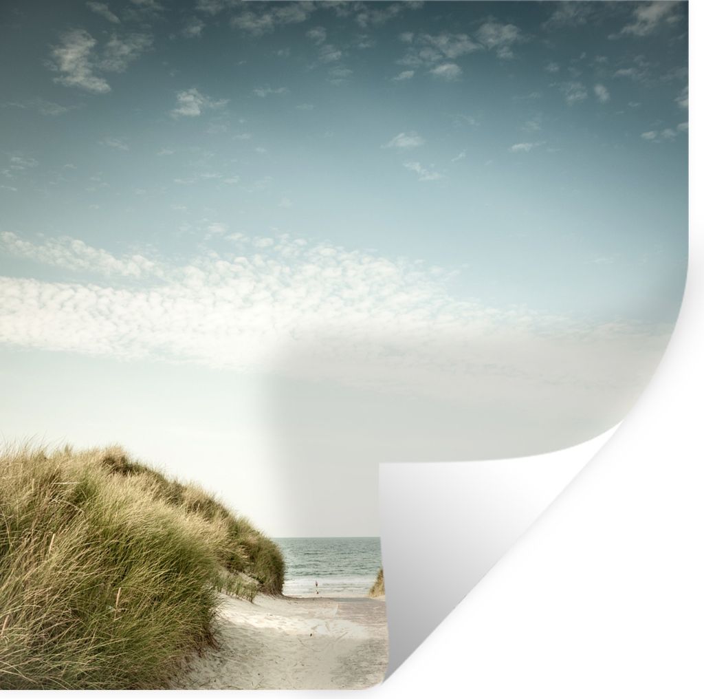 MuchoWow Wandtattoo Wandsticker Wandaufkleber Strand - Düne - Himmel 80x80 cm Selbstklebend und Repositionierbar - Wierderverwendbar - Selbstkle...