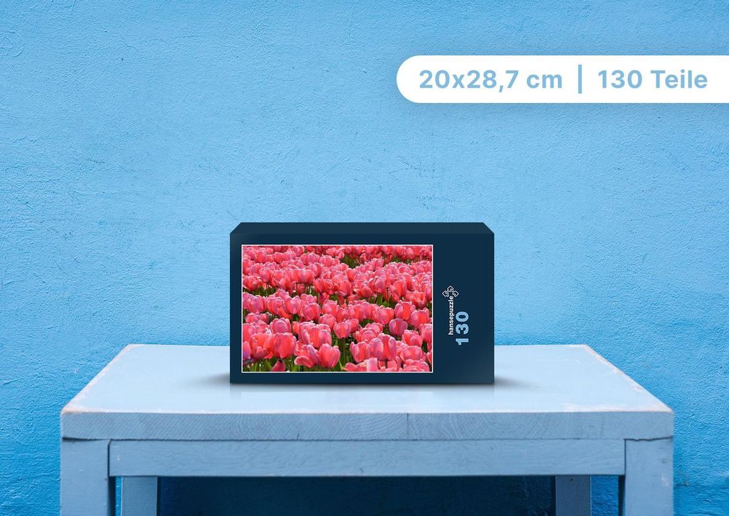 hansepuzzle 101393 - Blumenwiese Puzzle, 130 Teile, Natur, 28,7 x 20,0cm mit hochwertiger Aufbewahrung, Kartonbox und wiederverschließbarem Beutel