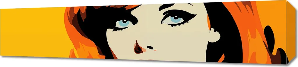 Image Design 90x20 cm Regard Enflammé aux Couleurs Vives et Chaudes