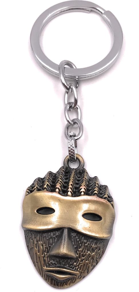 Onwomania Schlüsselanhänger Maske Gesicht Auge Nase Mund gold Anhänger Keychain