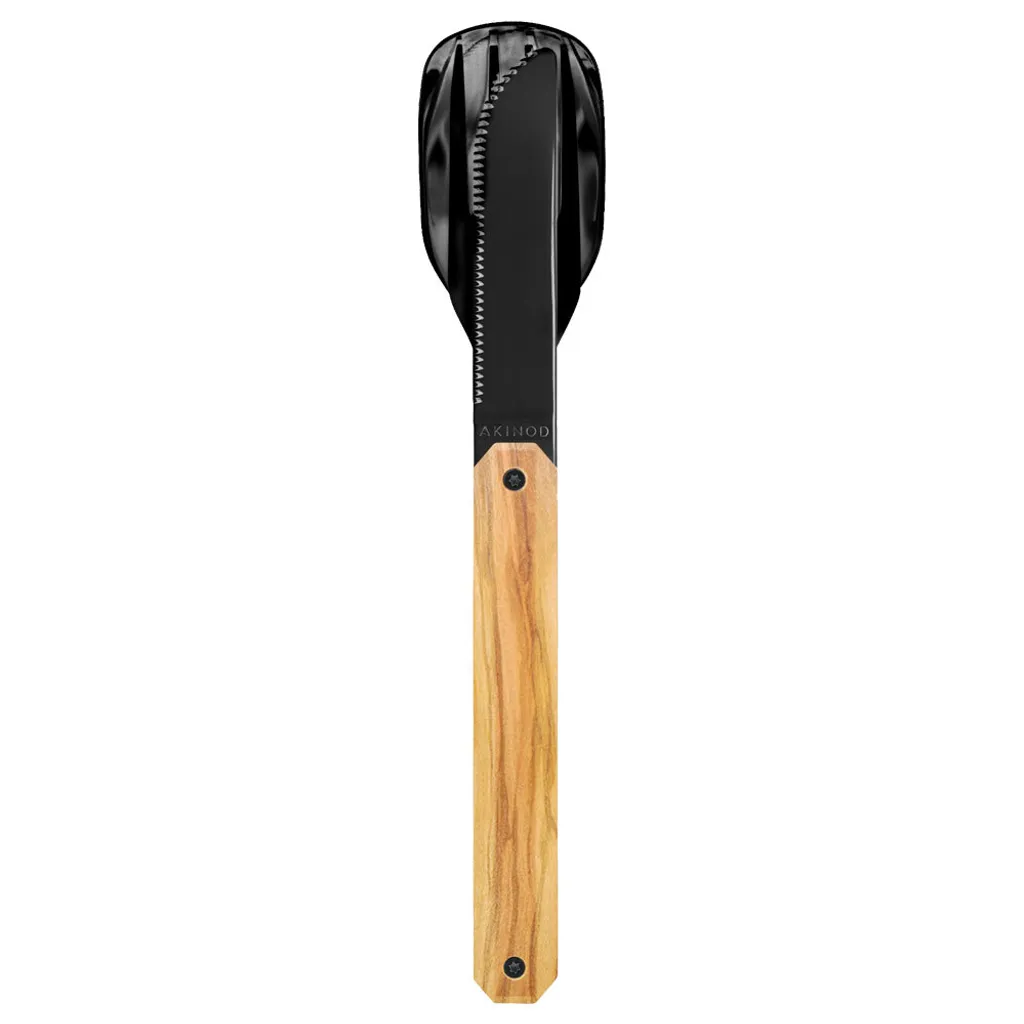 Couverts Durables 12h34 Noir Poli et Bois d'Olivier : Style et Qualité