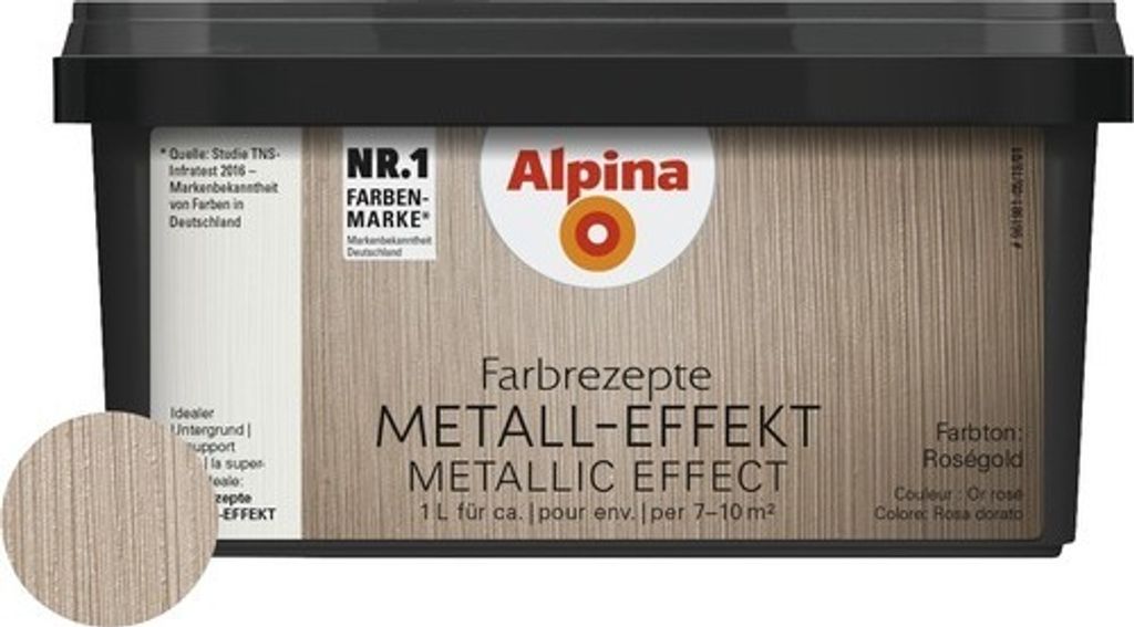 Alpina Farbrezepte Effektlasur Metall-Effekt roségold 1 l Produktbild 