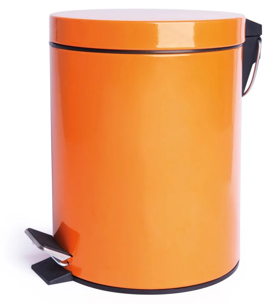 Poubelle Anti-Odeur 5L Excelsa Cleany Orange en Métal avec Bac Intérieur