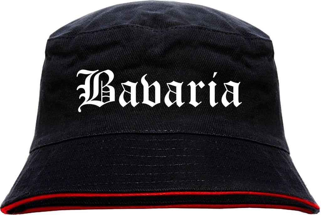 Bavaria Anglerhut - Altdeutsche Schrift - Schwarz-Roter Produktbild 