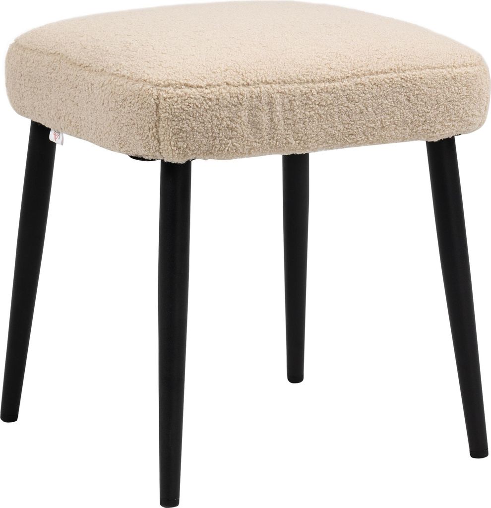 Aosom Hocker, Sitzhocker, Teddy, Fußhocker, Beige