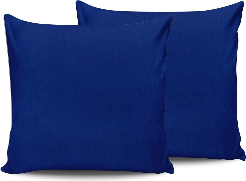 L'Essentiel Linge de Maison, Dark Blue, Kissenbezug-Set (2 Stück) (EU) (IT), Dunkelblau, 100 % BAUMWOLLE RANFORCE, 50 x 80 cm