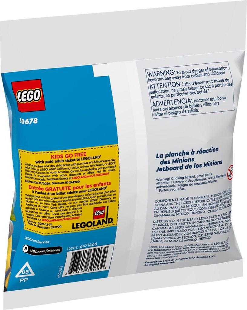 LEGO Jetboard der Minions, Bausatz, 6 Jahr(e), Kunststoff, Produktbild 