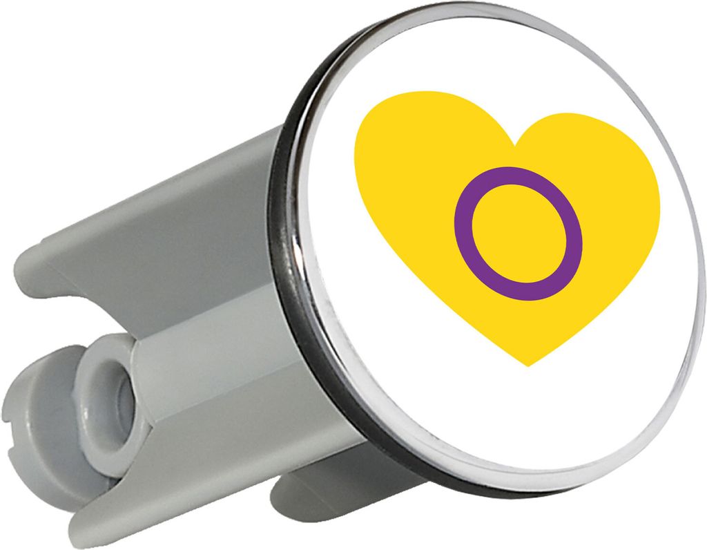 Huuraa Waschbeckenstöpsel Intersex Pride Flagge LGBTQ Herz 4cm höhenverstellbar Abflussstopfen Geschenkidee