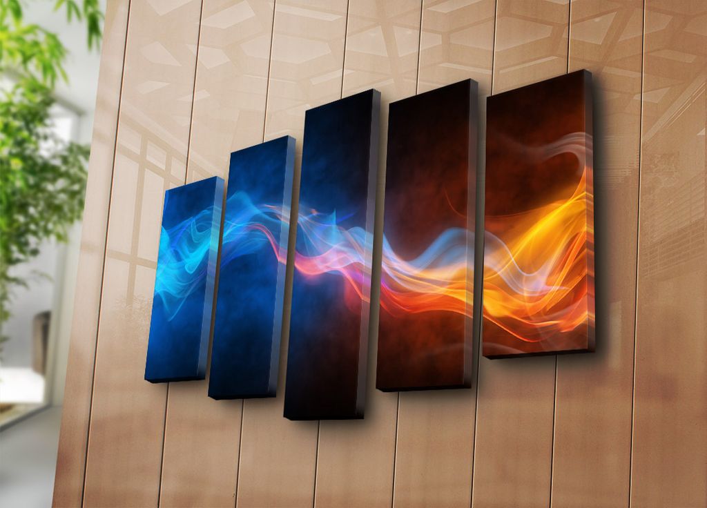 Wallity, 5PATK- BNZ4220, Bunt, Leinwandbilder, 105 x 70 cm, 100% Wildleder -Leinwand