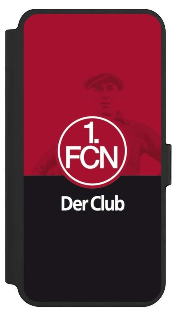 NIVOCASE Klapphülle für Samsung Galaxy S25+ Handyhülle aus Kunst Leder NIVOflip schwarz 1. FC Nürnberg Der Club Offizielles Lizenzprodukt