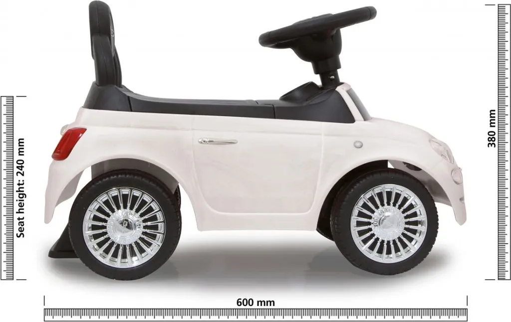Cadeau enfant : Fiat 500 blanche à pédales pour apprendre à conduire - 6