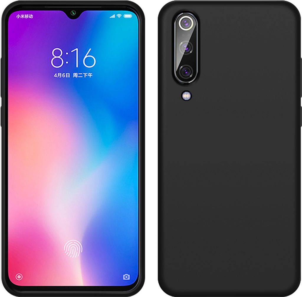 Xiaomi Mi 9 Hülle, LaimTop Slim Flüssig Silikon Soft Gel Gummi Stoßfest Kratzfest Schutzhülle für Xiaomi Mi 9 Schwarz