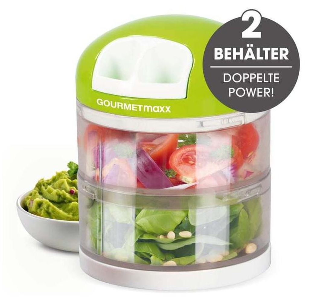 GOURMETmaxx Multi-Zerkleinerer mit Doppelbehälter 2x 250 ml Produktbild 