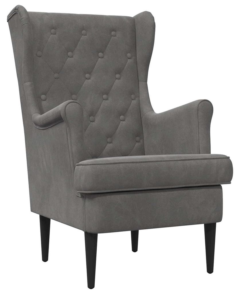 Sessel Dunkelgrau Samt - Fernseh- & Relaxsessel DE1307