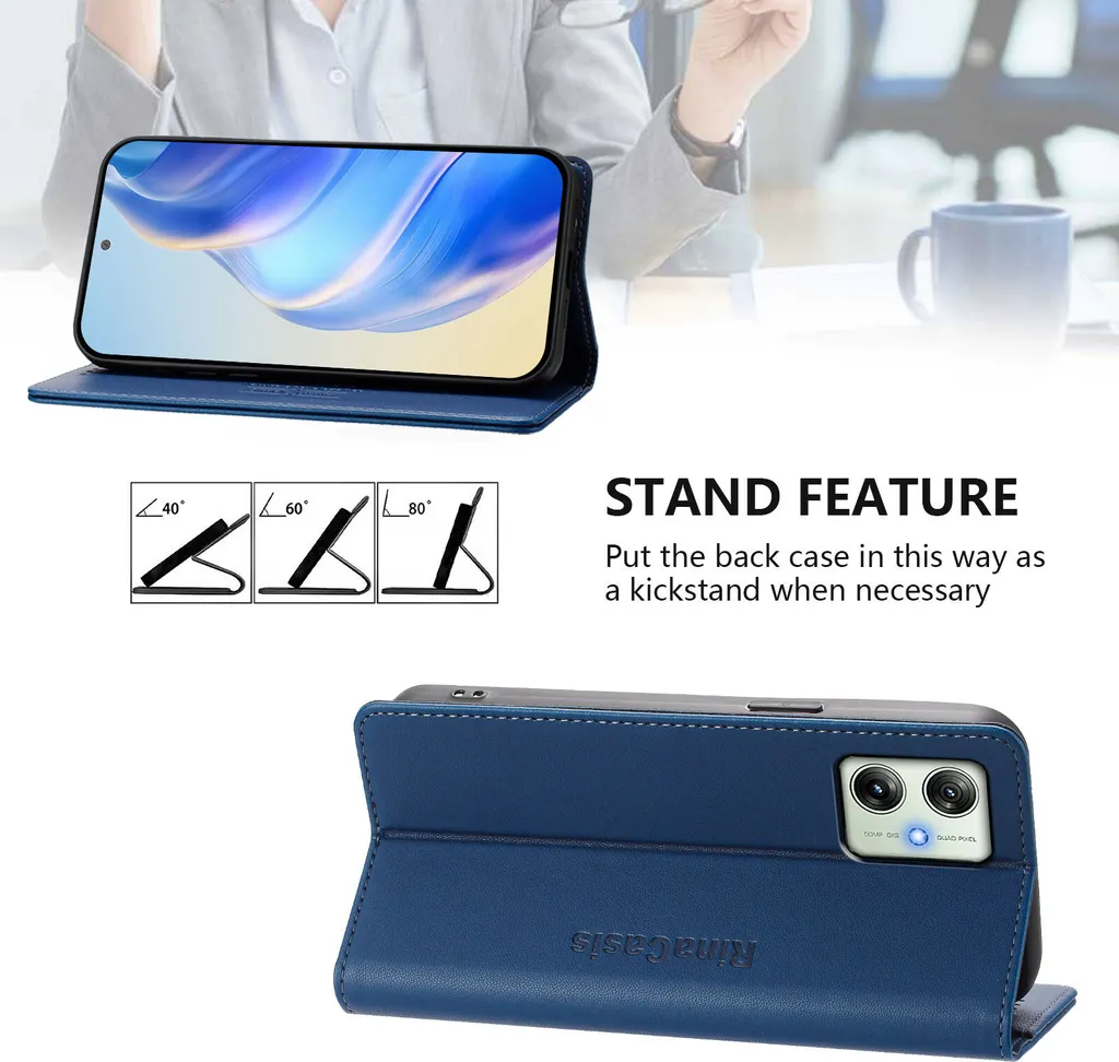 SONWO Cover per Moto G8, Flip Caso in PU Pelle Case Cover