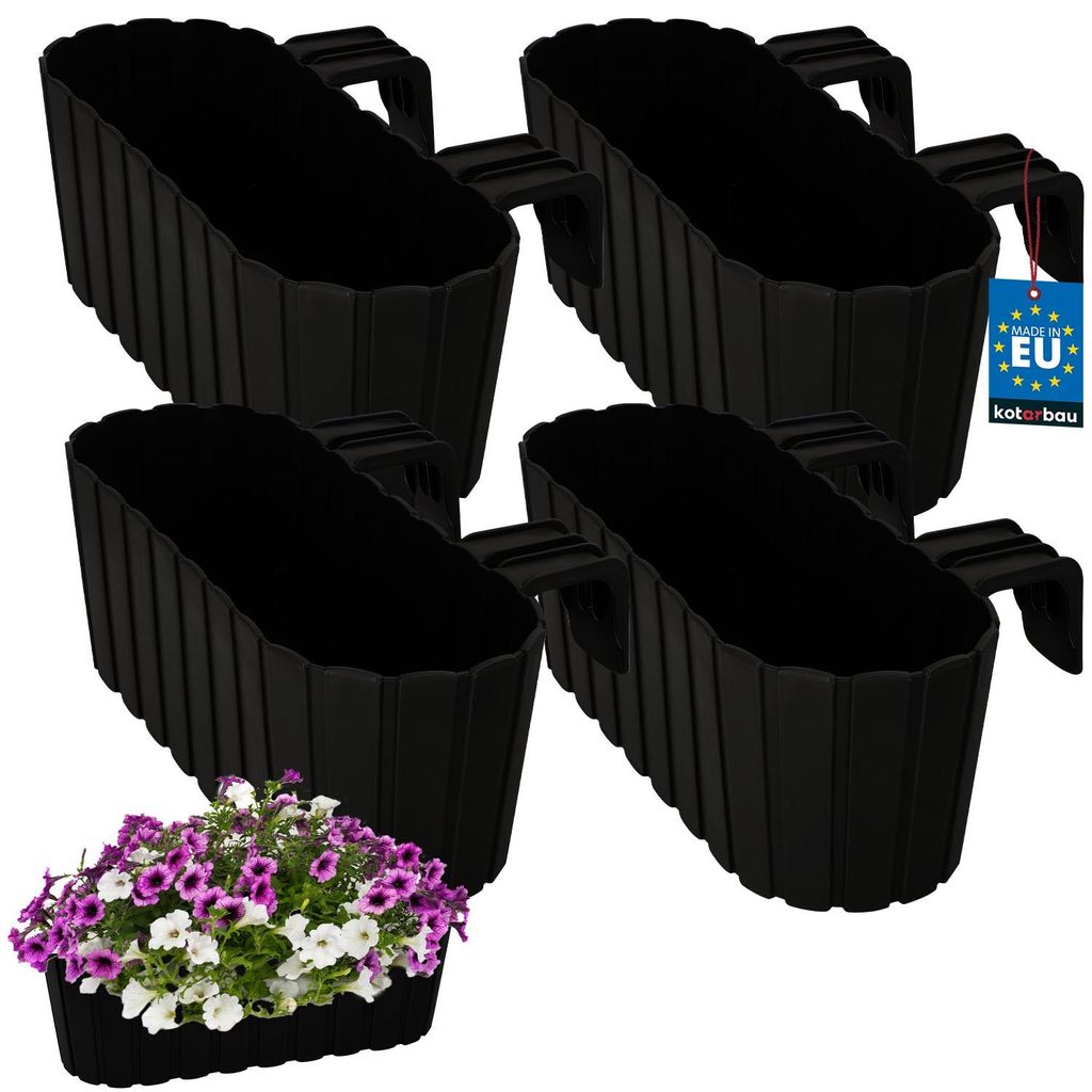 KOTARBAU® Lot de 4 Jardinière Extérieur Pot de Fleur PVC Image du produit 