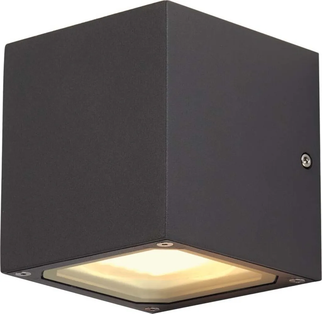 Lampe murale extérieure LED GX53 18W SLV Sitra Cube aluminium anthracite