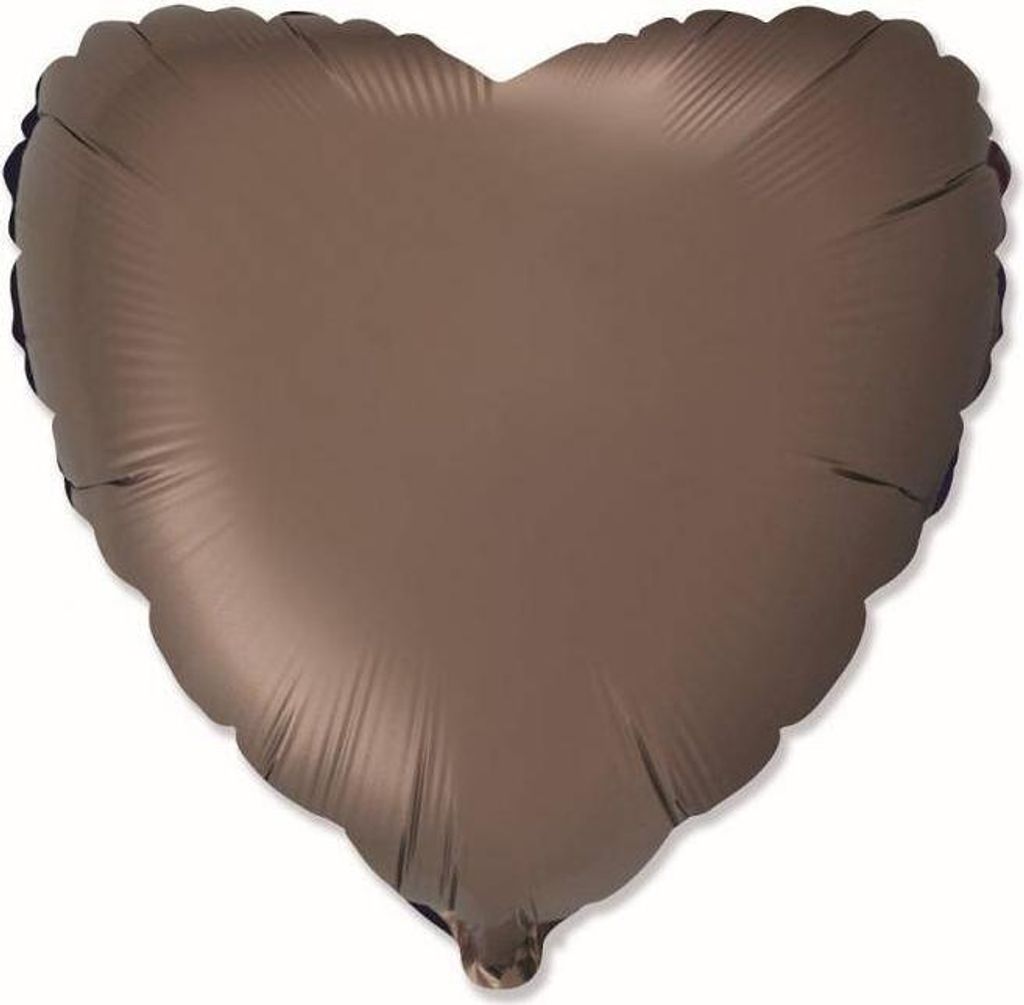 Herz-Folienballon, Satin, braun, 45cm, Flexmetal Produktbild 