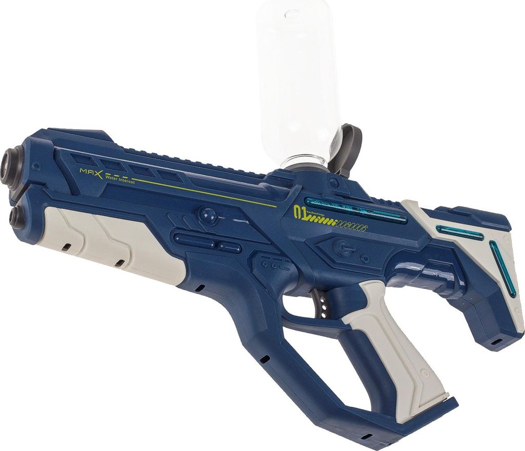 Elektrische Wasserpistole mit Wassertank 39 cm ink. Akku + Ladekabel BLAU