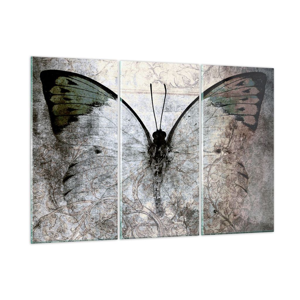 Bilder auf glas - Schmetterling Abstraktion - 165x110cm - Glasbilder - Wandbilder - Kunstdruck - zum Aufhängen bereit - Wanddekoration aus Glas - ...
