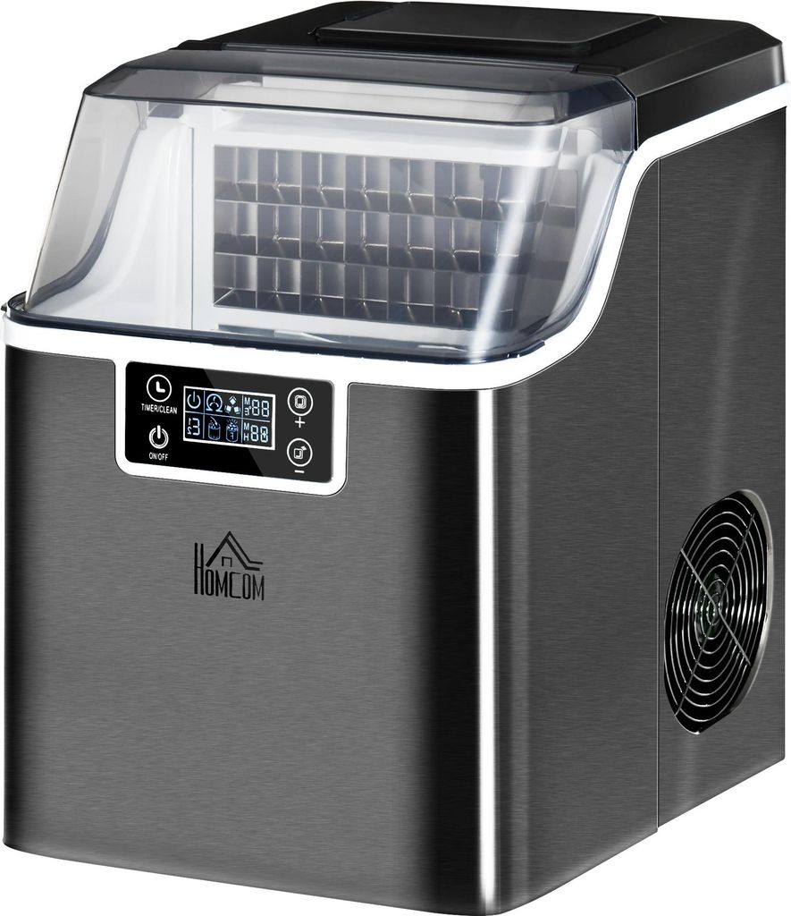 Eiswürfelmaschine Eiswürfelspender Ice-Maker 20kg/24h 2,3L Eiswürfelbereiter mit 3,2 L Wassertank, Schwarz