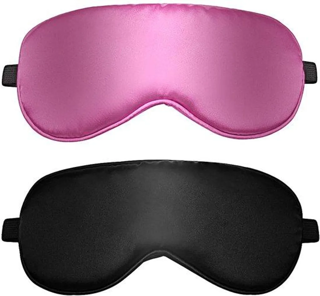 Masque de sommeil en soie réglable pour hommes et femmes - Pack de 2