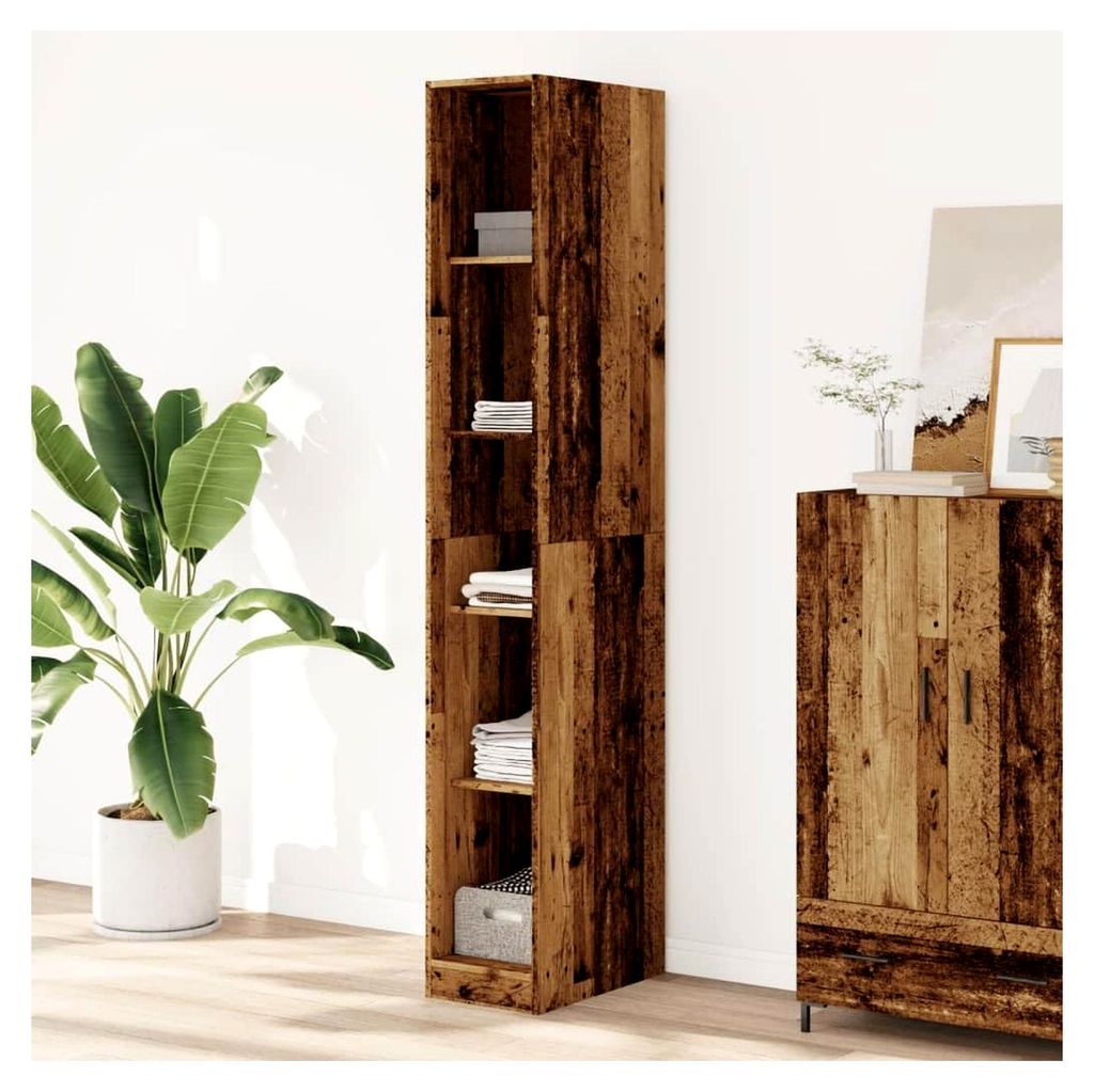 Schränke und Aufbewahrungsschränke aus Holzwerkstoff - Garderobe Altes Holz 30x50x200 cm
