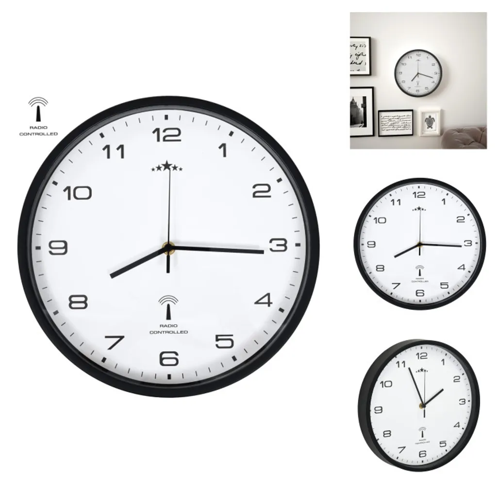Horloge murale quartz 31 cm radio-pilotée précision automatique
